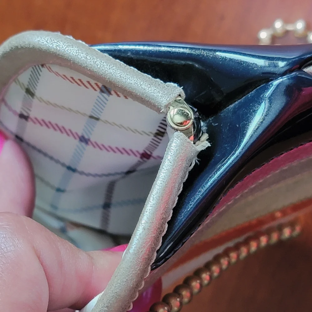 Rare Coach Legacy Patchwork Leather Framed French Purse Ball Chain Crossbody - Picture 6 of 16